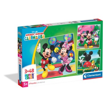 Clementoni Παιδικό Παζλ Super Color Disney Mickey Mouse Club House 3x48 τμχ