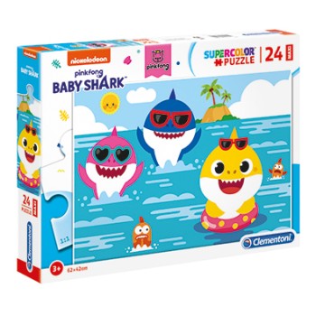Clementoni Παιδικό Παζλ Maxi Super Color Baby Shark 24 τμχ
