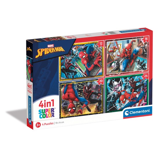 Clementoni Παιδικό Παζλ 4 in 1 Supercolor Marvel Spiderman 12-16-20-24 τμχ Clementoni Παιδικό Παζλ 4 in 1 Supercolor Marvel Spiderman 12-16-20-24 τμχ