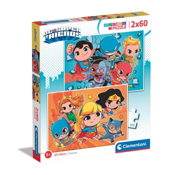 Clementoni Παιδικό Παζλ Supercolor DC Comics Super Friends 2x60 τμχ