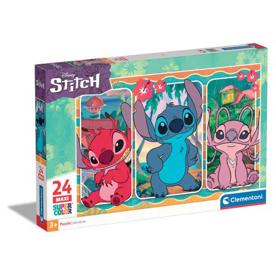 Clementoni Παιδικό Παζλ Maxi Super Color Disney Stitch 24 τμχ Clementoni Παιδικό Παζλ Maxi Super Color Disney Stitch 24 τμχ
