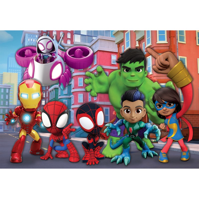 Clementoni Παιδικό Παζλ Maxi Super Color Marvel Spidey Και Οι Απίθανοι Φίλοι Του 24 τμχ