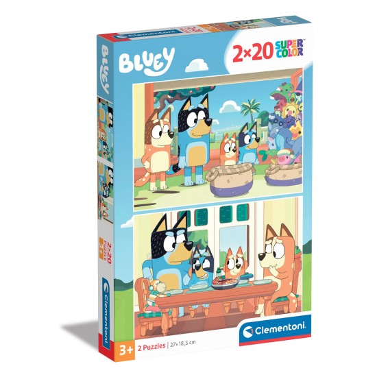 Clementoni Παιδικό Παζλ Super Color Bluey 2x20 τμχ Clementoni Παιδικό Παζλ Super Color Bluey 2x20 τμχ