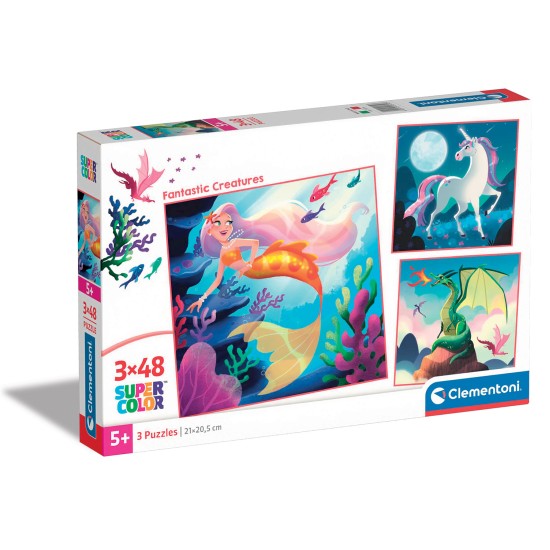 Clementoni Παιδικό Παζλ Super Color Fantastic Creatures 3x48 τμχ Clementoni Παιδικό Παζλ Super Color Fantastic Creatures 3x48 τμχ