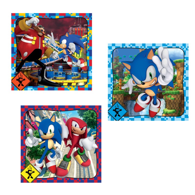 Clementoni Παιδικό Παζλ Super Color Sonic The Hedgehog 3x48 τμχ
