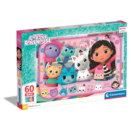 Clementoni Παιδικό Παζλ Maxi Super Color Gabbys Dollhouse 60 τμχ