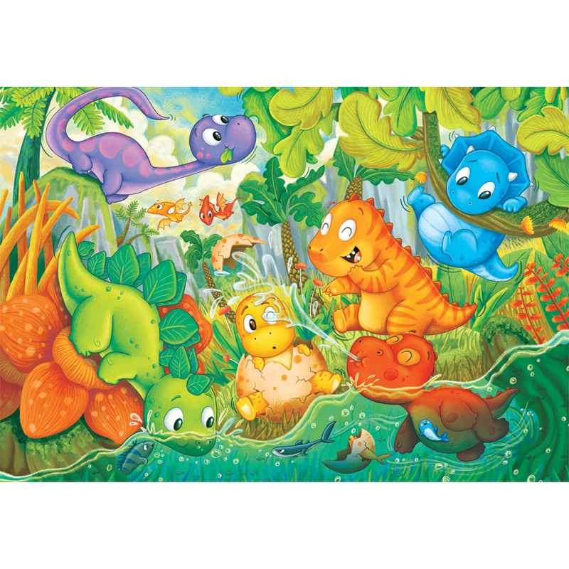 Clementoni Παιδικό Παζλ Maxi Super Color Dinos Happy Oasis 24 τμχ