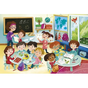 Clementoni Παιδικό Παζλ Maxi Super Color Η Τάξη Μου 104 τμχ