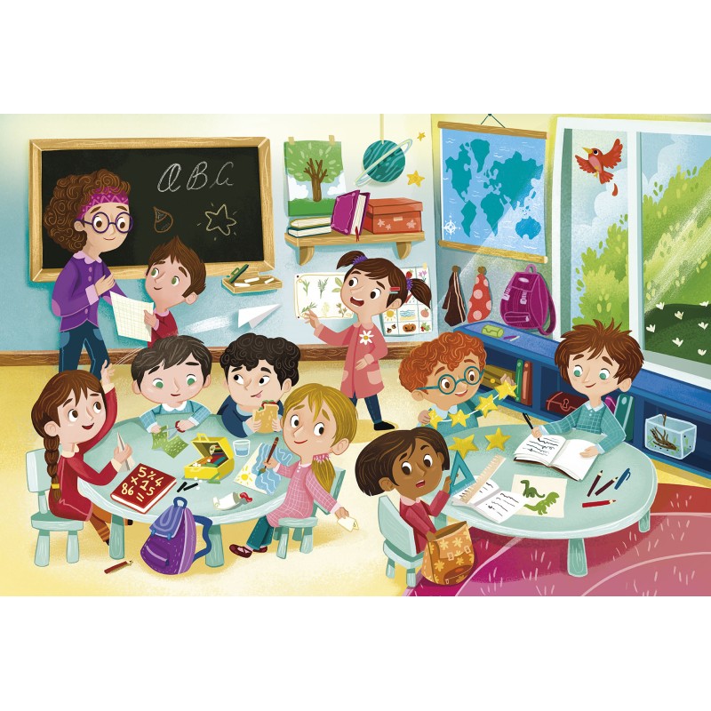 Clementoni Παιδικό Παζλ Maxi Super Color Η Τάξη Μου 104 τμχ