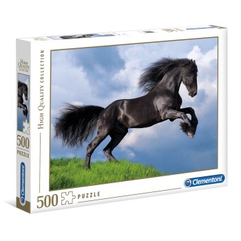 Clementoni Παζλ High Quality Collection Fresian Μαύρο Αλογο 500 τμχ