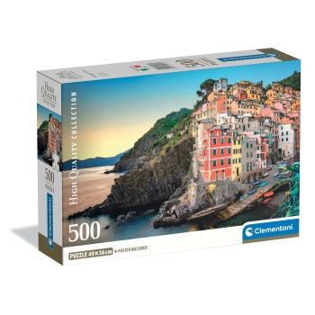 Clementoni Παζλ High Quality Collection Ακτή Riomaggiore 500 τμχ - Compact Box