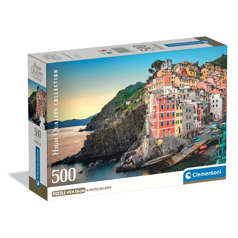 Clementoni Παζλ High Quality Collection Ακτή Riomaggiore 500 τμχ - Compact Box