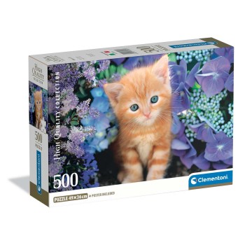 Clementoni Παζλ High Quality Collection Γατάκι Με Γαλανά Ματάκια 500 τμχ - Compact Box