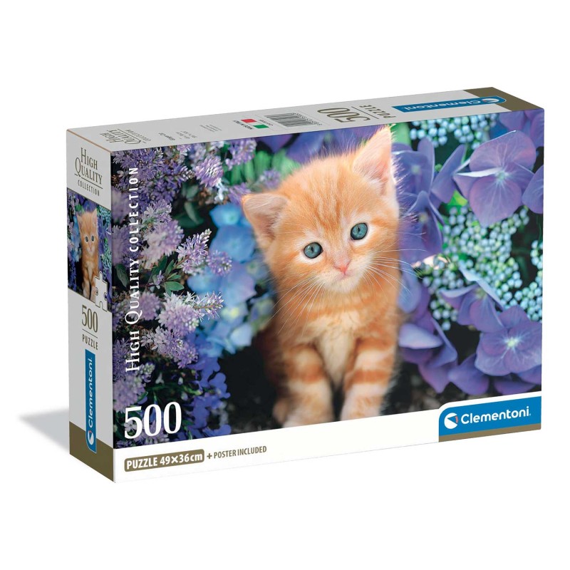 Clementoni Παζλ High Quality Collection Γατάκι Με Γαλανά Ματάκια 500 τμχ - Compact Box