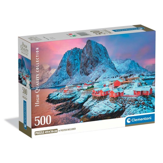 Clementoni Παζλ High Quality Collection Νορβηγικό Χωριό 500 τμχ - Compact Box