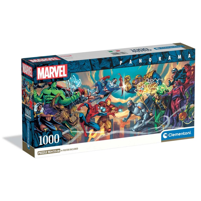 Clementoni Παζλ Panorama High Quality Collection Marvel Heroes vs Villains 1000 τμχ - Compact Box