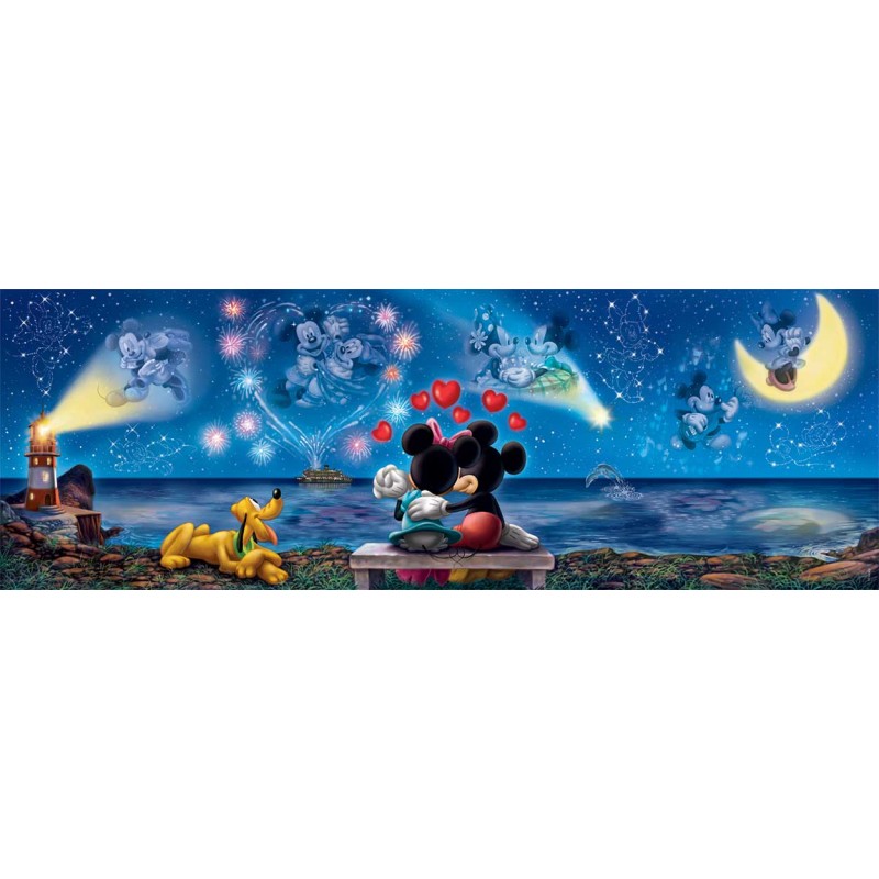 Clementoni Παζλ Panorama High Quality Collection Disney Mickey & Minnie 1000 τμχ - Compact Box