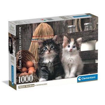 Clementoni Παζλ High Quality Collection Χαριτωμένες Γατούλες 1000 τμχ - Compact Box