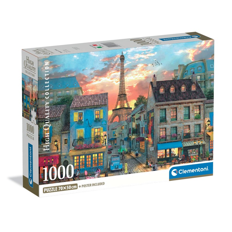 Clementoni Παζλ High Quality Collection Δρόμοι Του Παρισιού 1000 τμχ - Compact Box