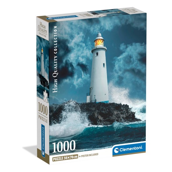 Clementoni Παζλ High Quality Collection Καταιγίδα Στο Φάρο 1000 τμχ - Compact Box