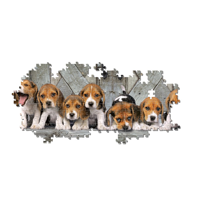 Clementoni Παζλ Panorama High Quality Collection Σκυλάκια Beagles 1000 τμχ - Compact Box