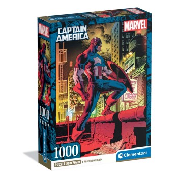 Clementoni Παζλ High Quality Collection Marvel Captain America 1000 τμχ - Compact Box