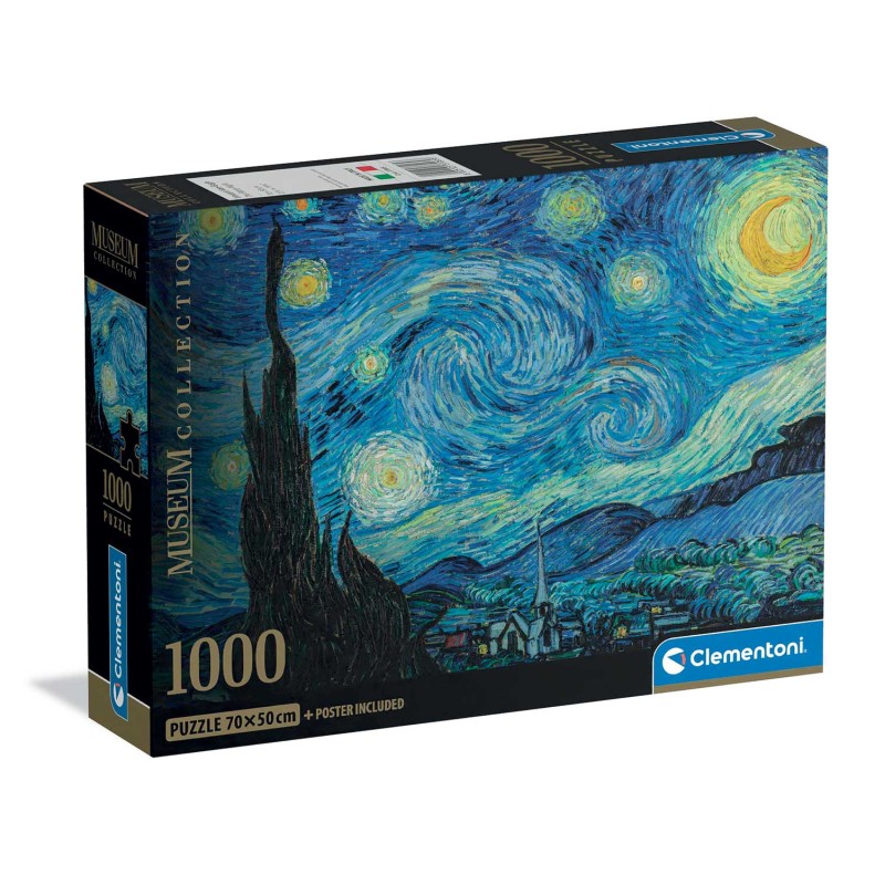 Clementoni Παζλ Museum Collection Van Gogh: Έναστρη Νύχτα 1000 τμχ - Compact Box