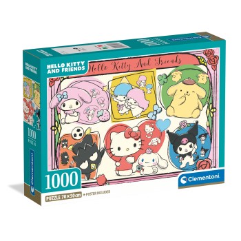 Clementoni Παζλ High Quality Collection Hello Kitty & Friends 1000 τμχ - Compact Box