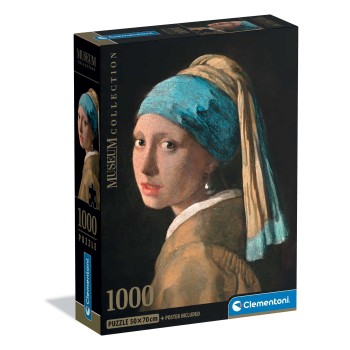 Clementoni Παζλ Museum Collection Vermeer: Κορίτσι με Μαργαριταρένιο Σκουλαρίκι 1000 τμχ - Compact B