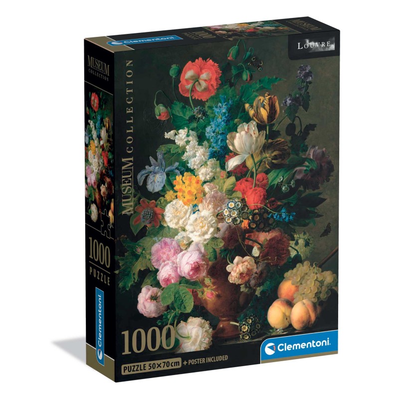 Clementoni Παζλ Museum Collection Van Dael: Βάζο με Λουλούδια 1000 τμχ - Compact Box
