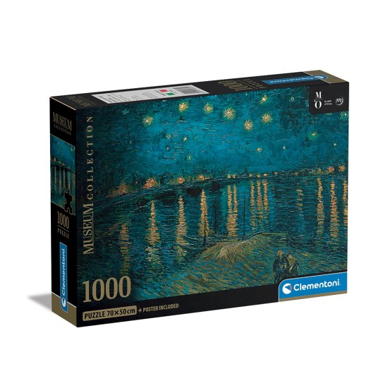 Clementoni Παζλ Museum Collection Van Gogh: Έναστρη Νύχτα Πάνω Από Το Ρήνο 1000 τμχ - Compact Box Clementoni Παζλ Museum Collection Van Gogh: Έναστρη Νύχτα Πάνω Από Το Ρήνο 1000 τμχ - Compact Box