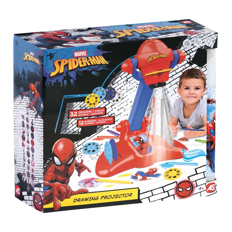 Λαμπάδα AS Προτζέκτορας Ζωγραφικής Marvel Spiderman Για 4+ Χρονών