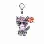TY Beanie Boos Kiki Χνουδωτό Μπρελόκ Γατούλα Γκρι 8.5εκ