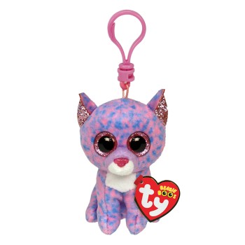 TY Beanie Boos Cassidy Χνουδωτό Μπρελόκ Γατούλα Λεβάντα 8.5εκ