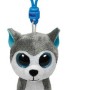 TY Beanie Boos Slush Χνουδωτό Μπρελόκ Σκυλάκι Λευκό Και Γκρι 8.5εκ