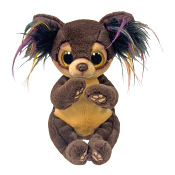 TY Beanie Bellies Χνουδωτό Σκυλάκι με Παπιγιόν Καφέ 15εκ