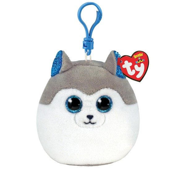 TY Squishy Beanies Slush Χνουδωτό Κλιπ Σκυλάκι Χάσκυ Λευκό Και Γκρι TY Squishy Beanies Slush Χνουδωτό Κλιπ Σκυλάκι Χάσκυ Λευκό Και Γκρι