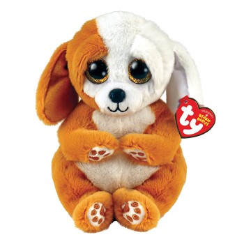 TY Beanie Bellies Ruggles Χνουδωτό Σκυλάκι Καφέ Και Λευκό 15εκ