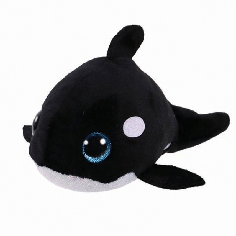 TY Teeny Orville Χνουδωτό Φάλαινα Όρκα Μαύρο Και Λευκό 4.5εκ