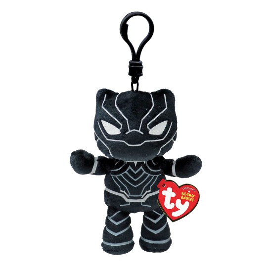 TY Beannie Babies Black Panther Χνουδωτό Κλιπ Μαύρο 8.5εκ