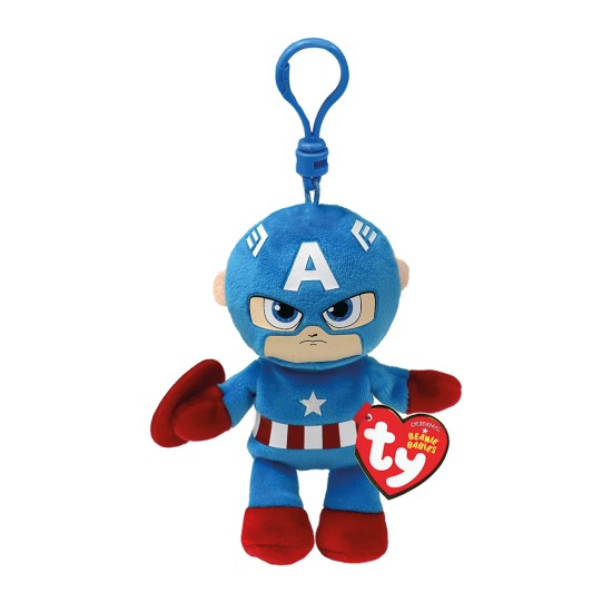TY Beanie Babies Κλιπ Χνουδωτό Captain America 8,5εκ TY Beanie Babies Κλιπ Χνουδωτό Captain America 8,5εκ