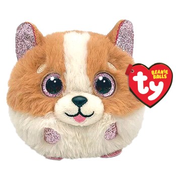TY Beanie Balls Tanner Χνουδωτό Σκυλάκι Λευκό Και Καφέ