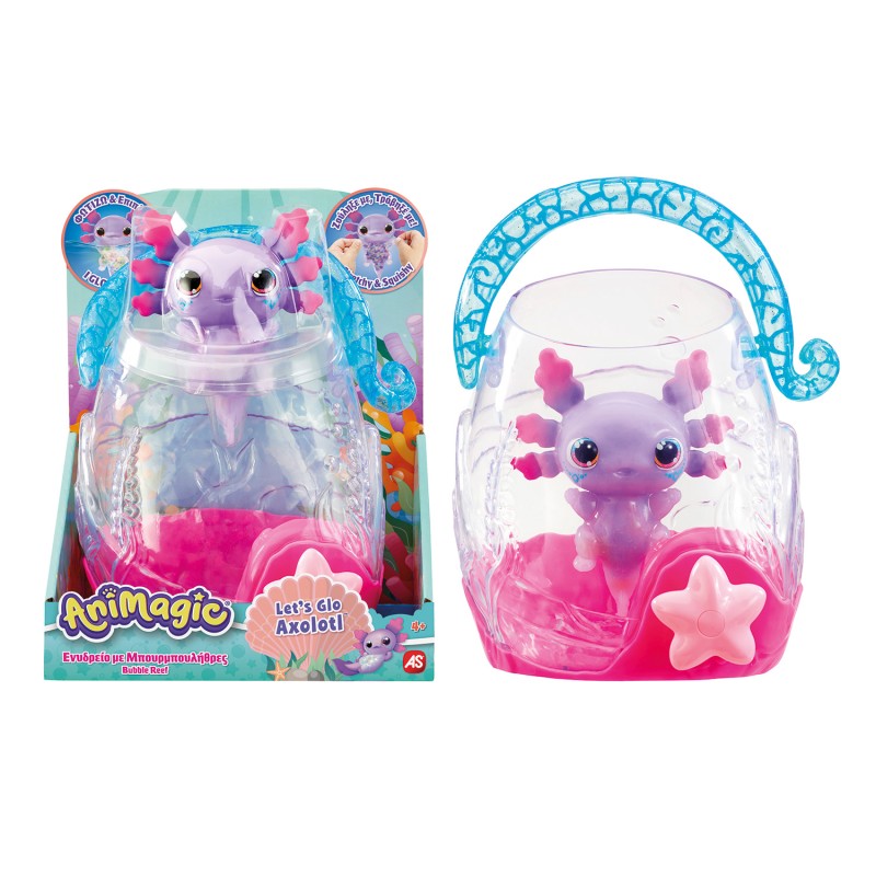 Animagic Φιγούρα Νερού Lets Glo Axolotl Ενυδρείο με Μπουρμπουλήθρες Για 4+ Χρονών