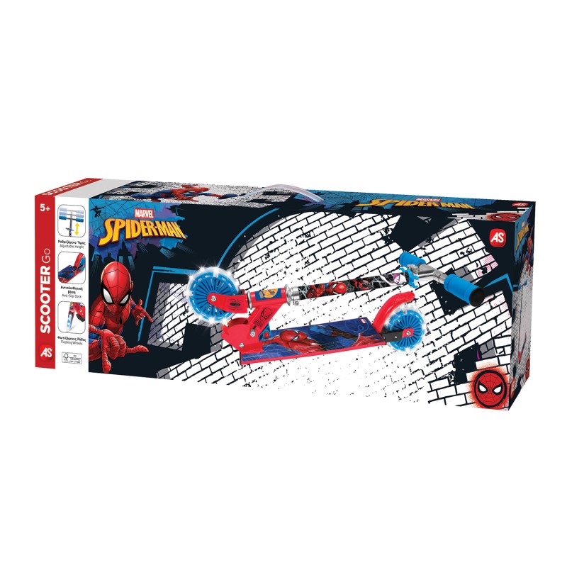 AS Πατίνι Spiderman με Φωτιζόμενες Ρόδες Για 5+ Ετών