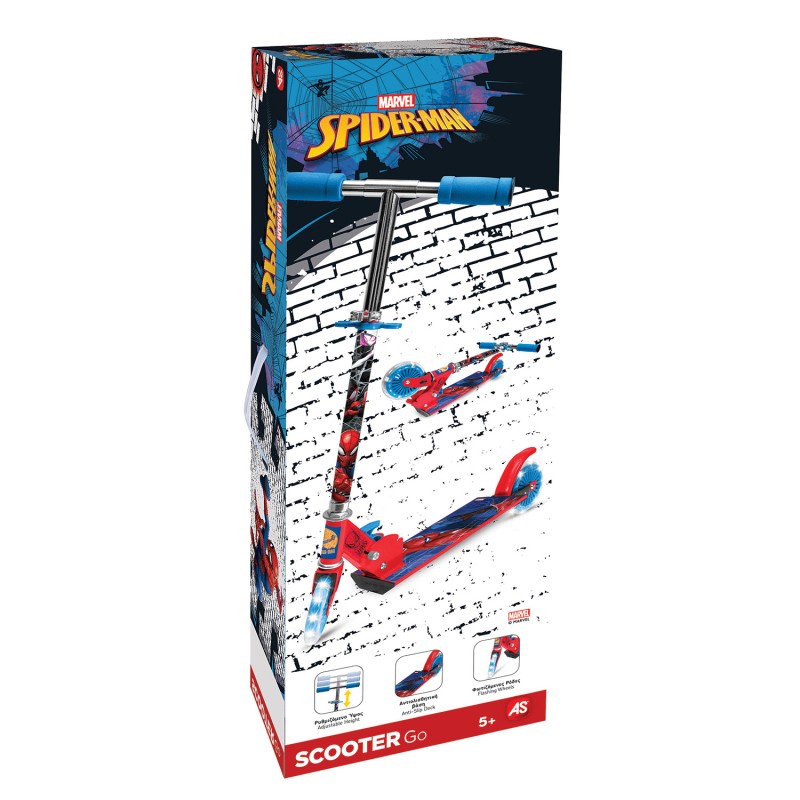 AS Πατίνι Spiderman με Φωτιζόμενες Ρόδες Για 5+ Ετών
