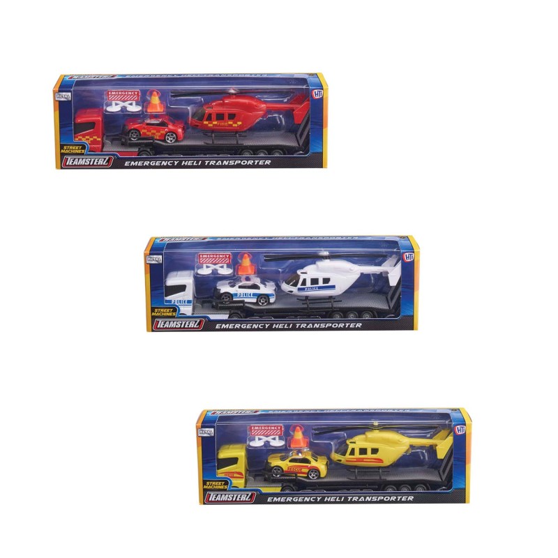 Teamsterz Σετ Οχήματα Ματαφοράς Ελικόπτερου με Αξεσουάρ Για 3+ Χρονών