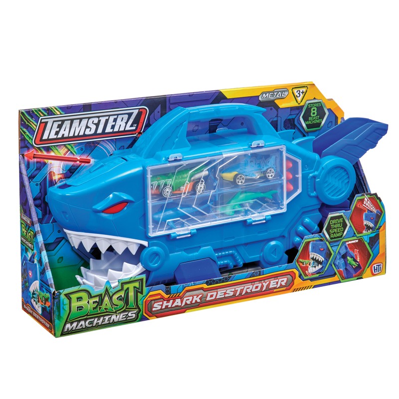 Teamsterz Beast Machines Dino Destroyer & Shark Destroyer Θήκη Οχημάτων Με 2 Οχήματα & Αξεσουάρ Για 3+ Χρονών