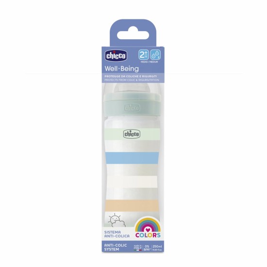 Chicco Πλαστικό Μπιμπερό Well Being Κατά των Κολικών Μπλε 250ml Για 2+ Μηνών Chicco Πλαστικό Μπιμπερό Well Being Κατά των Κολικών Μπλε 250ml Για 2+ Μηνών
