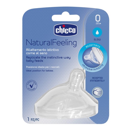 Chicco Θηλή από Σιλικόνη Natural Feeling Κανονικής Ροής Για 0+ Μηνών Chicco Θηλή από Σιλικόνη Natural Feeling Κανονικής Ροής Για 0+ Μηνών