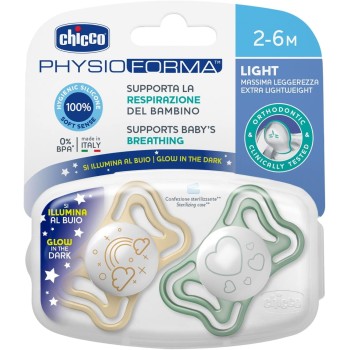 Chicco Πιπίλες Light PhysioForma Νύχτας Για 2-6 Μηνών 2τμχ